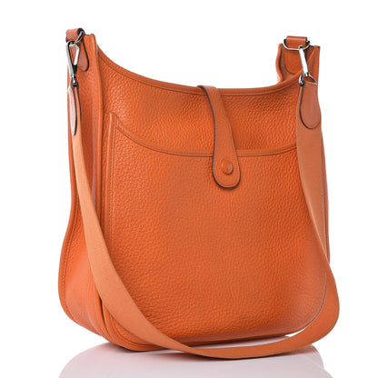 Hermes Taurillon Clemence Evelyne II PM Orange 3 of 14