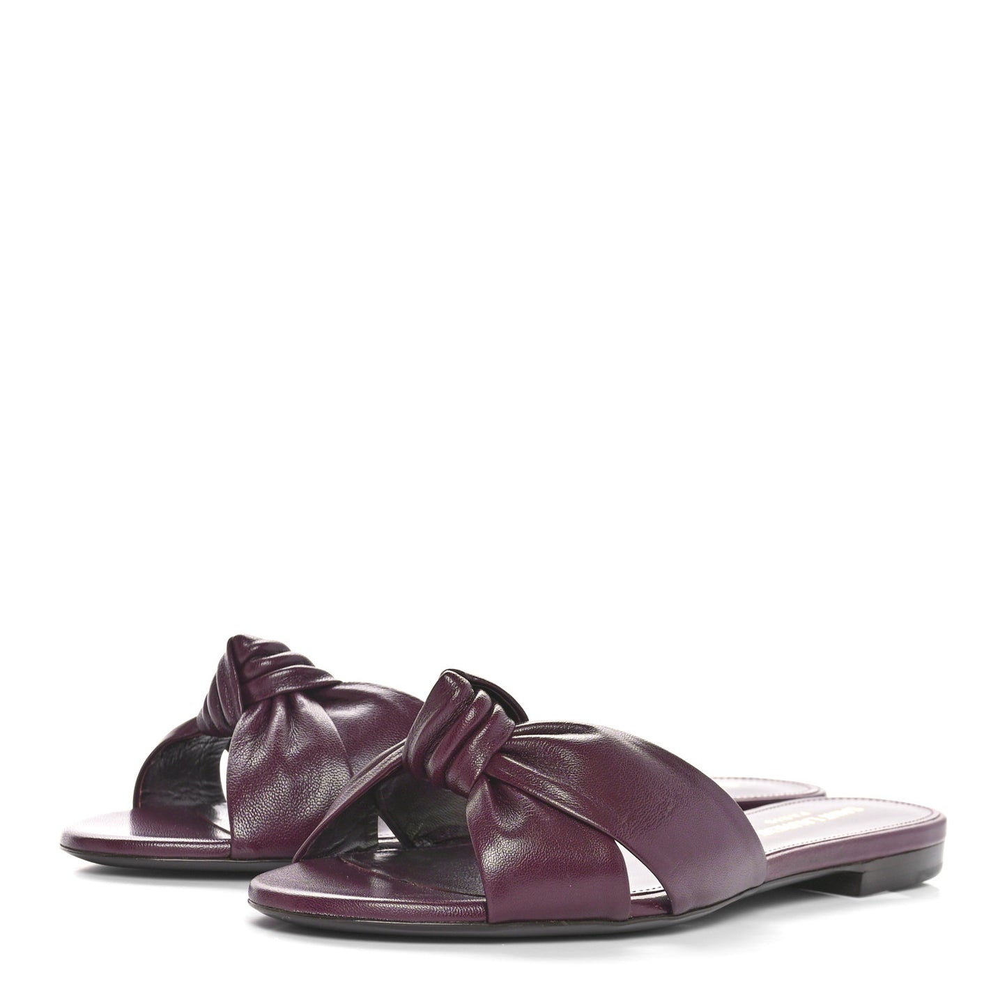 Incrociato Muriel Bianca Slide Sandals 36.5 Wine Red