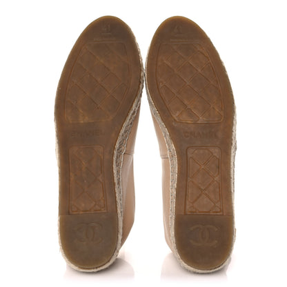 Chanel Lambskin CC Espadrilles 41 Beige Black 5 of 8