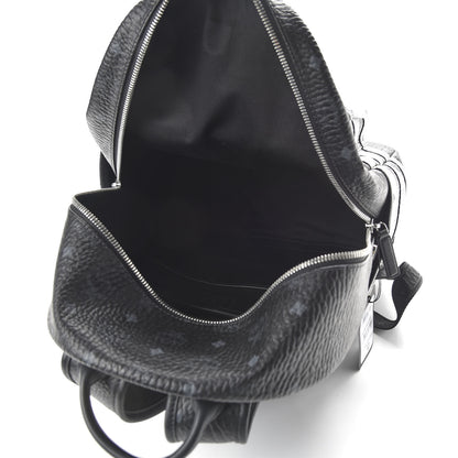 MCM Metallic Visetos Striped Medium Stark Backpack Silver Black 4 of 10