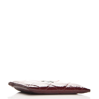 Chanel Distressed Patent Quilted Card Holder Bordeaux 4 of 9