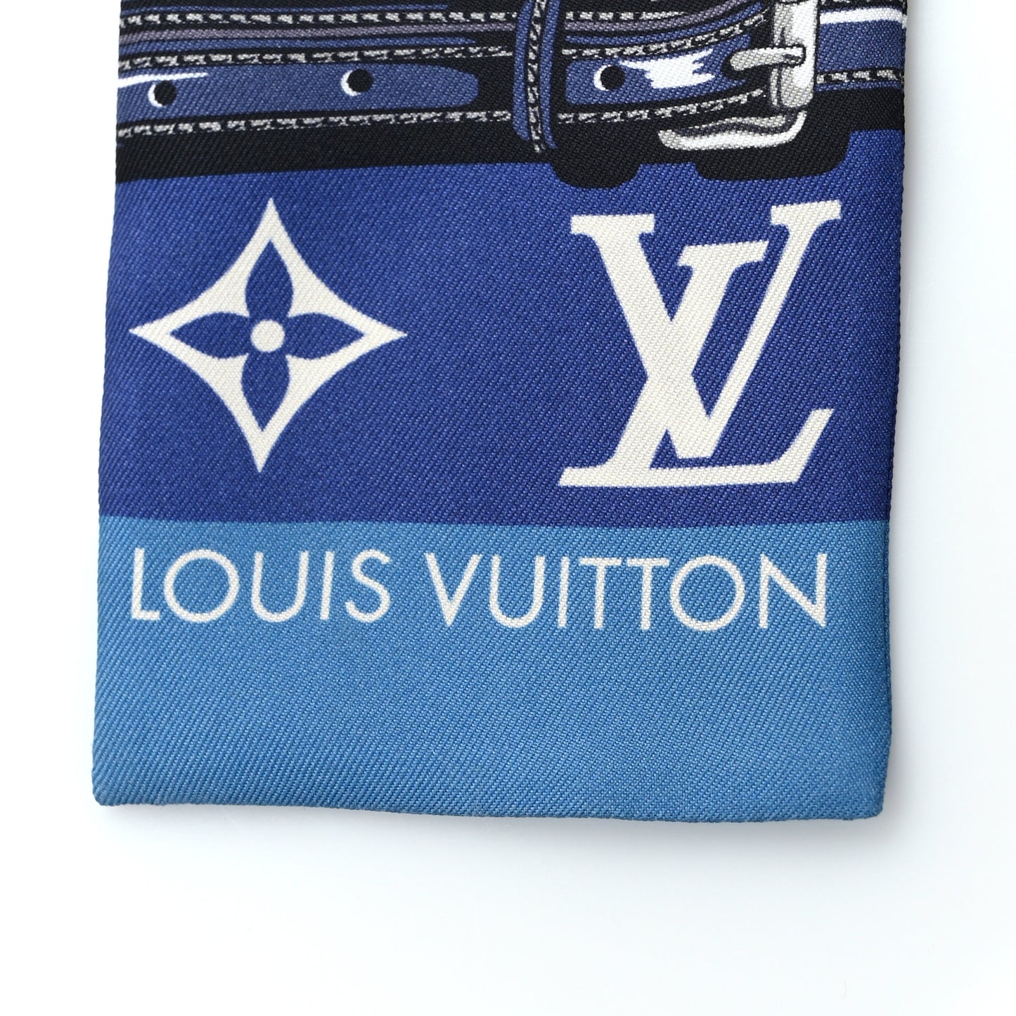 Silk Monogram Escale Confidential Bandeau Blue