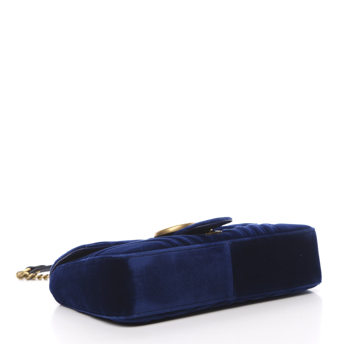 Velvet Matelasse Medium GG Marmont Shoulder Bag Cobalt Blue