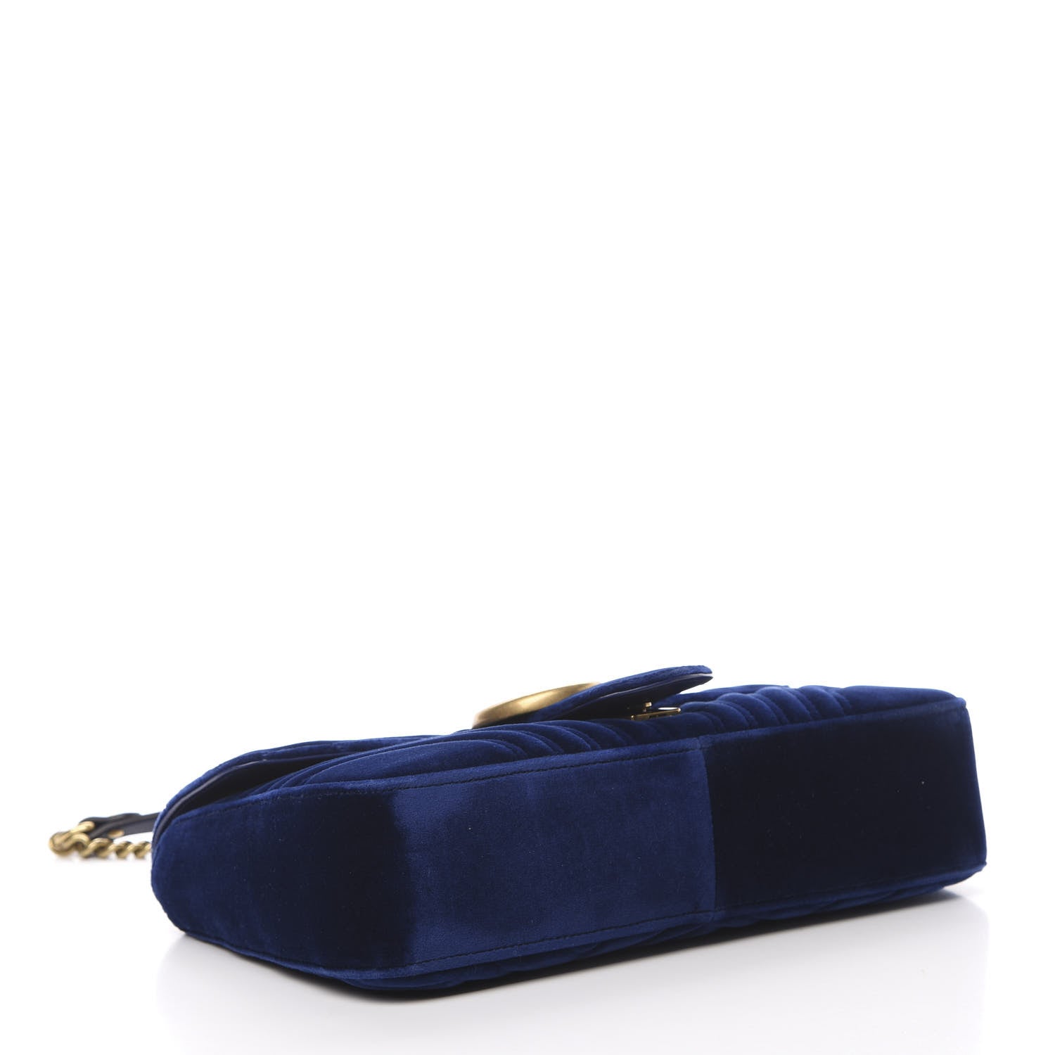 Gucci Velvet Matelasse Medium GG Marmont Shoulder Bag Cobalt Blue 4 of 14