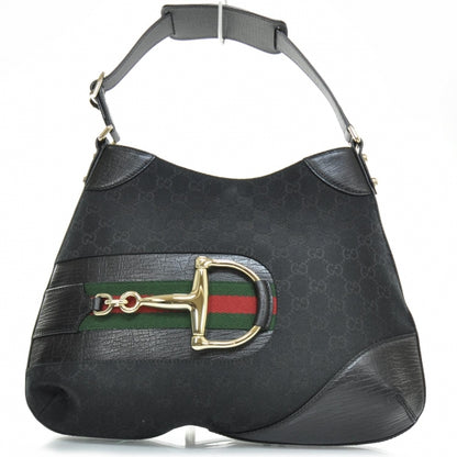 Gucci Monogram Web Hasler Hobo Black 1 of 9