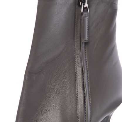 Chanel Lambskin CC Short Booties 38.5 Grey 10 of 19