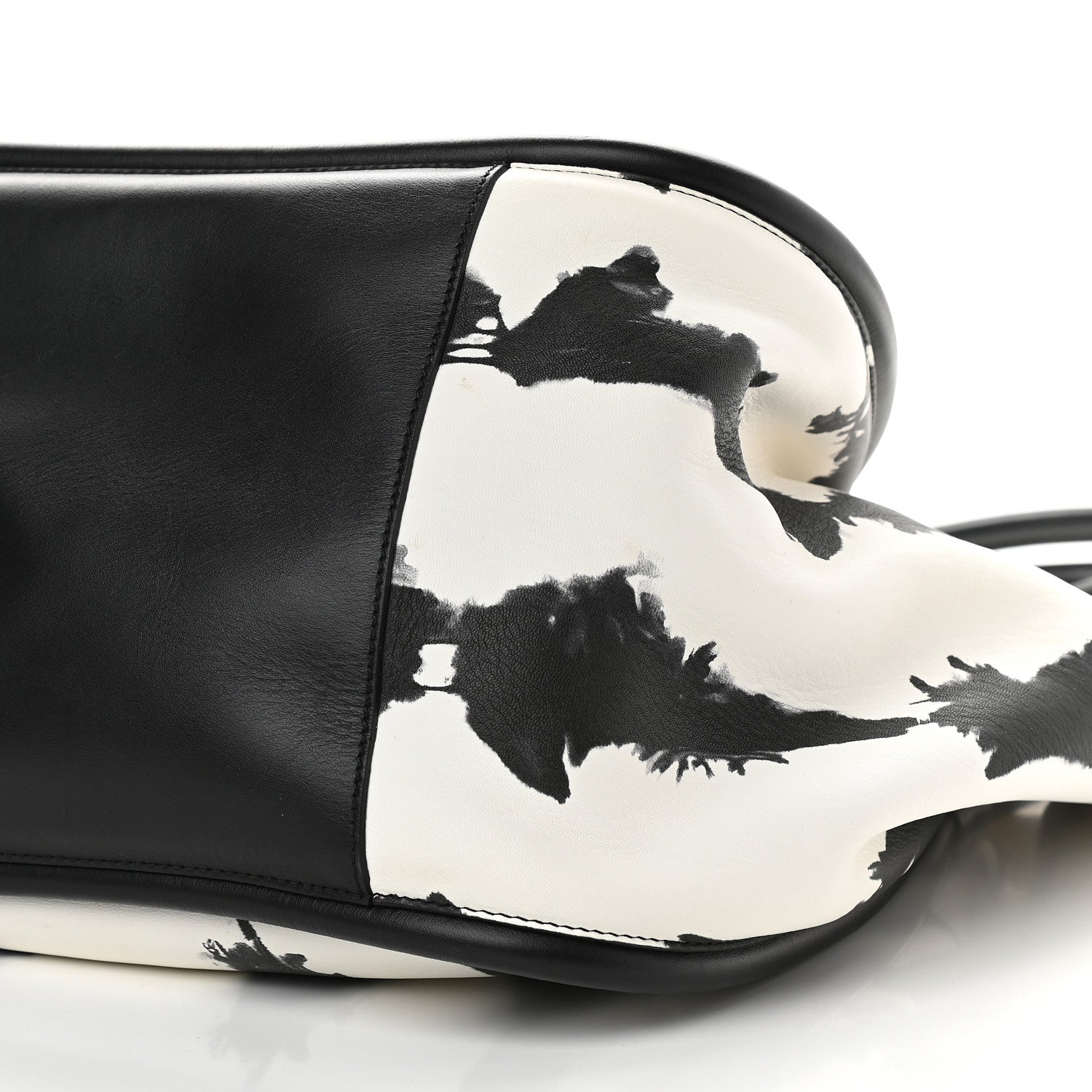 Proenza Schouler Lambskin Tie Dye XL Ruched Tote Optic White Black 10 of 10
