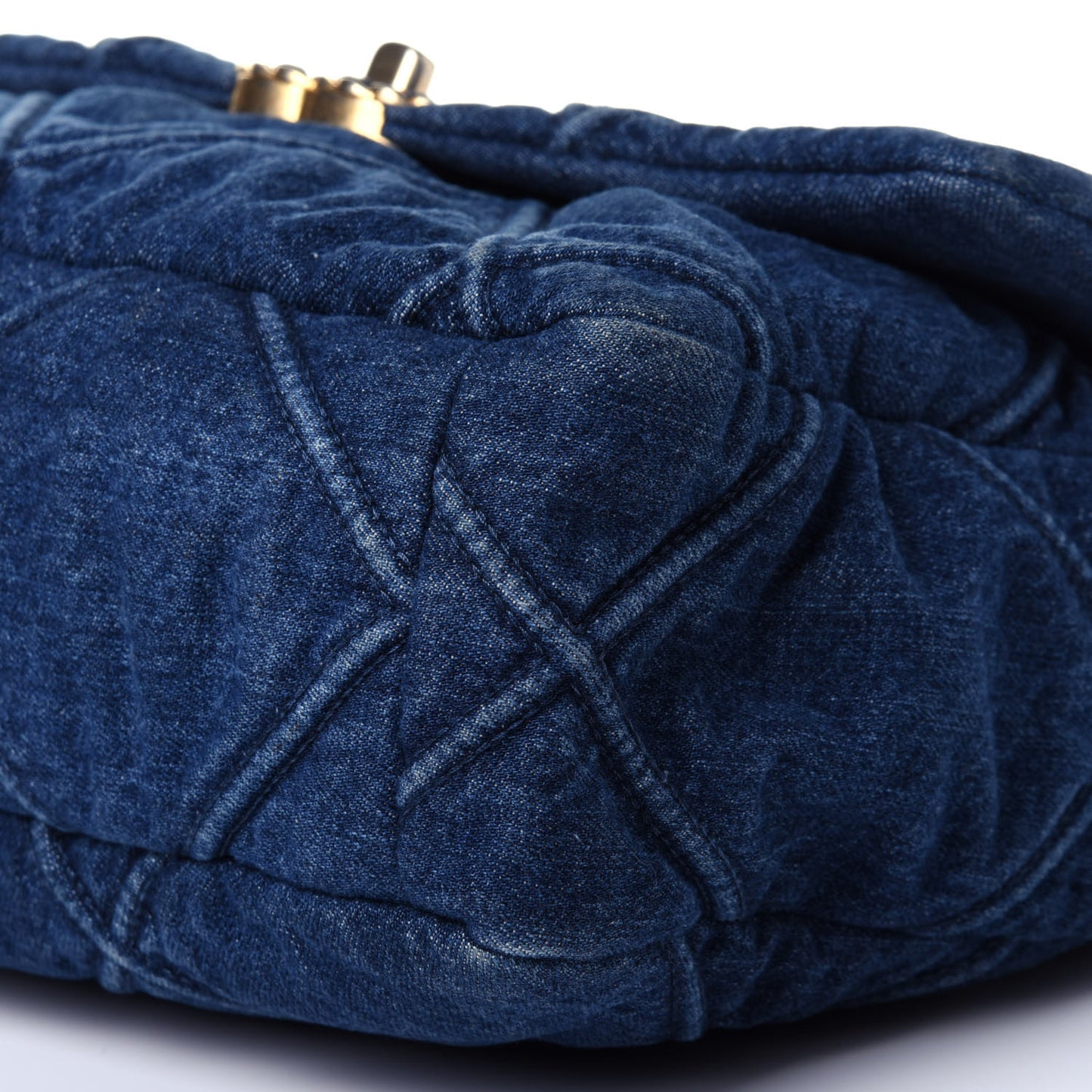 Denim Quilted Large Chanel 19 Flap Blue