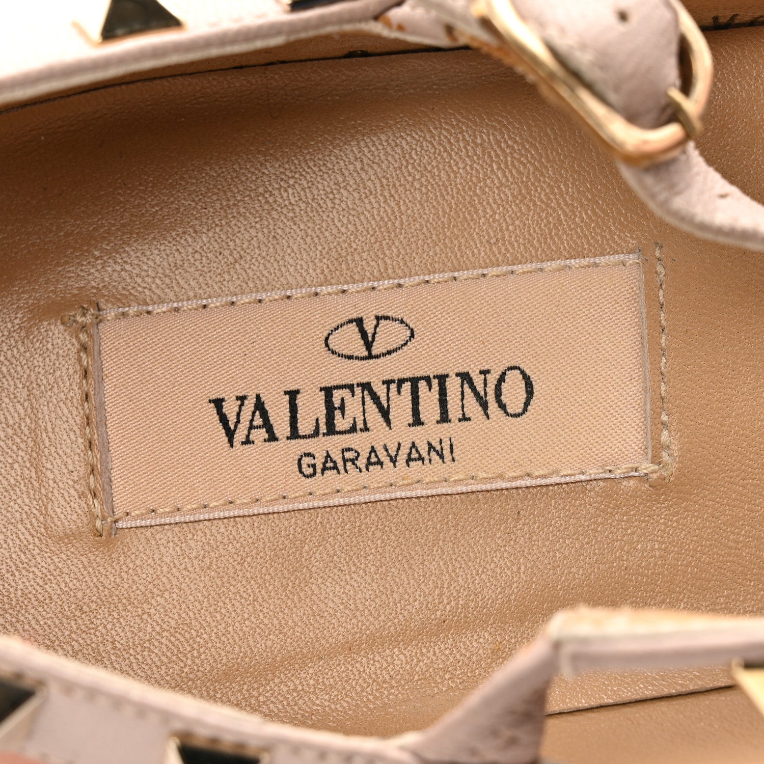 Valentino Garavani Calfskin Nappa Rockstud Cage Ballerina Flats 38 Grey Pink Poudre 9 of 15