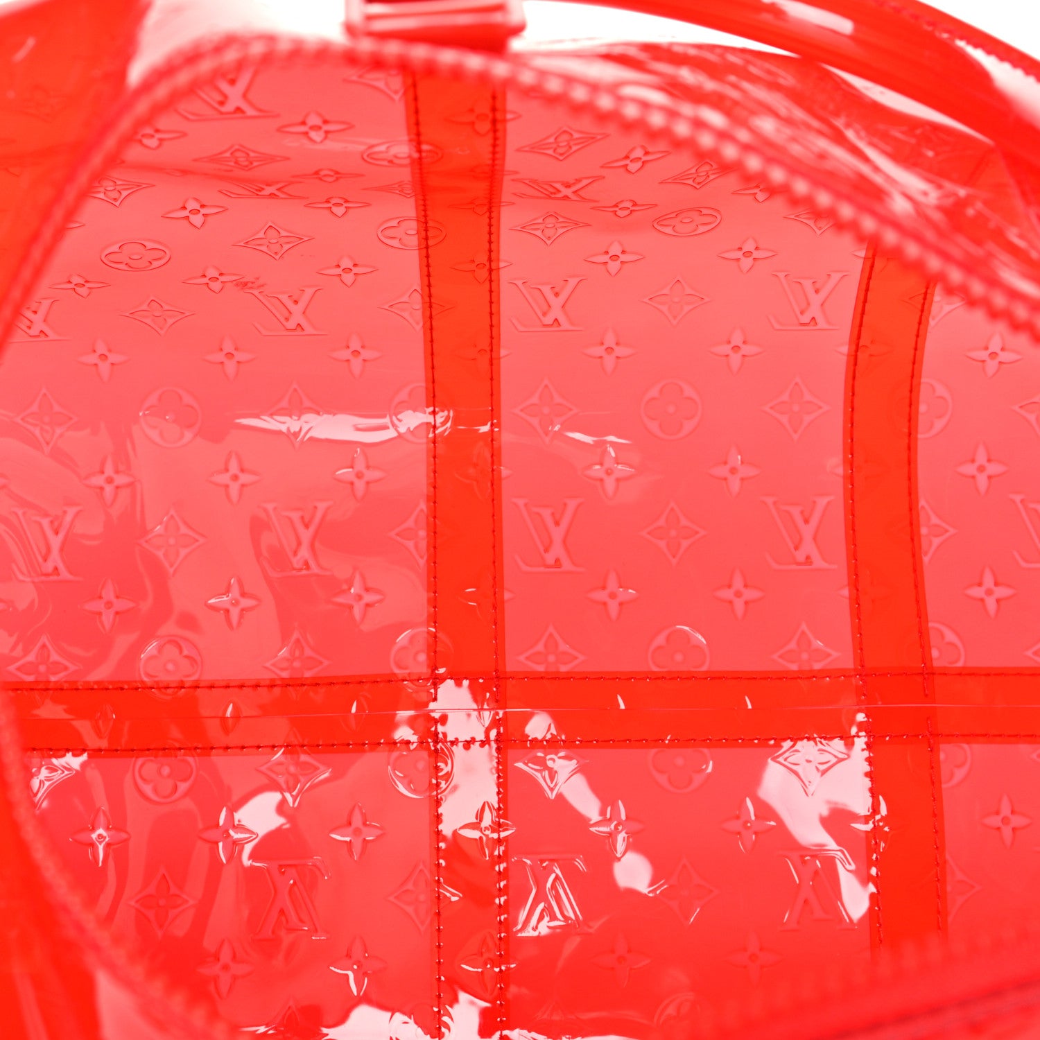 Louis Vuitton PVC Monogram Keepall Bandouliere 50 Grenadine Red 4 of 8