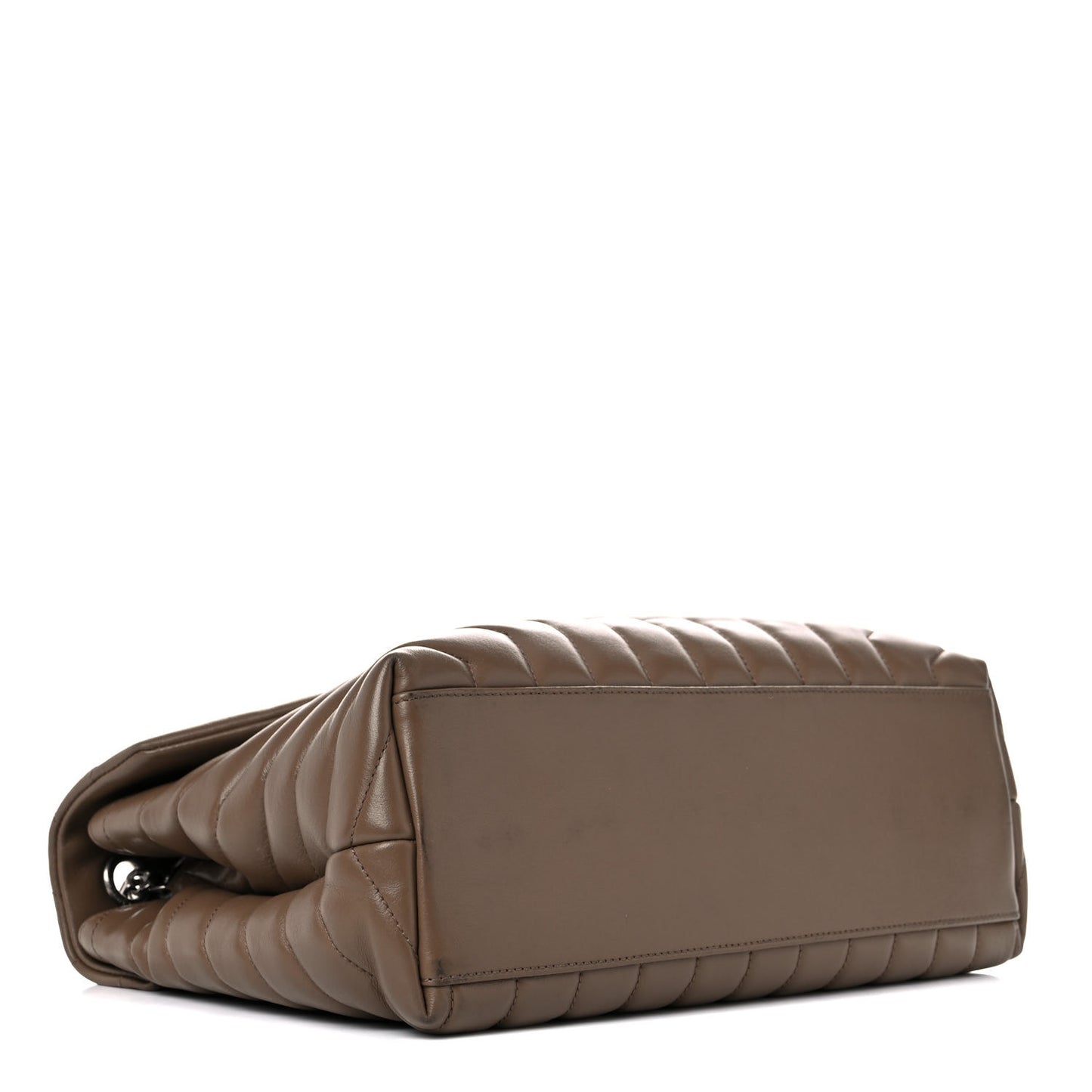 Calfskin Y Quilted Monogram Medium Loulou Chain Satchel Taupe