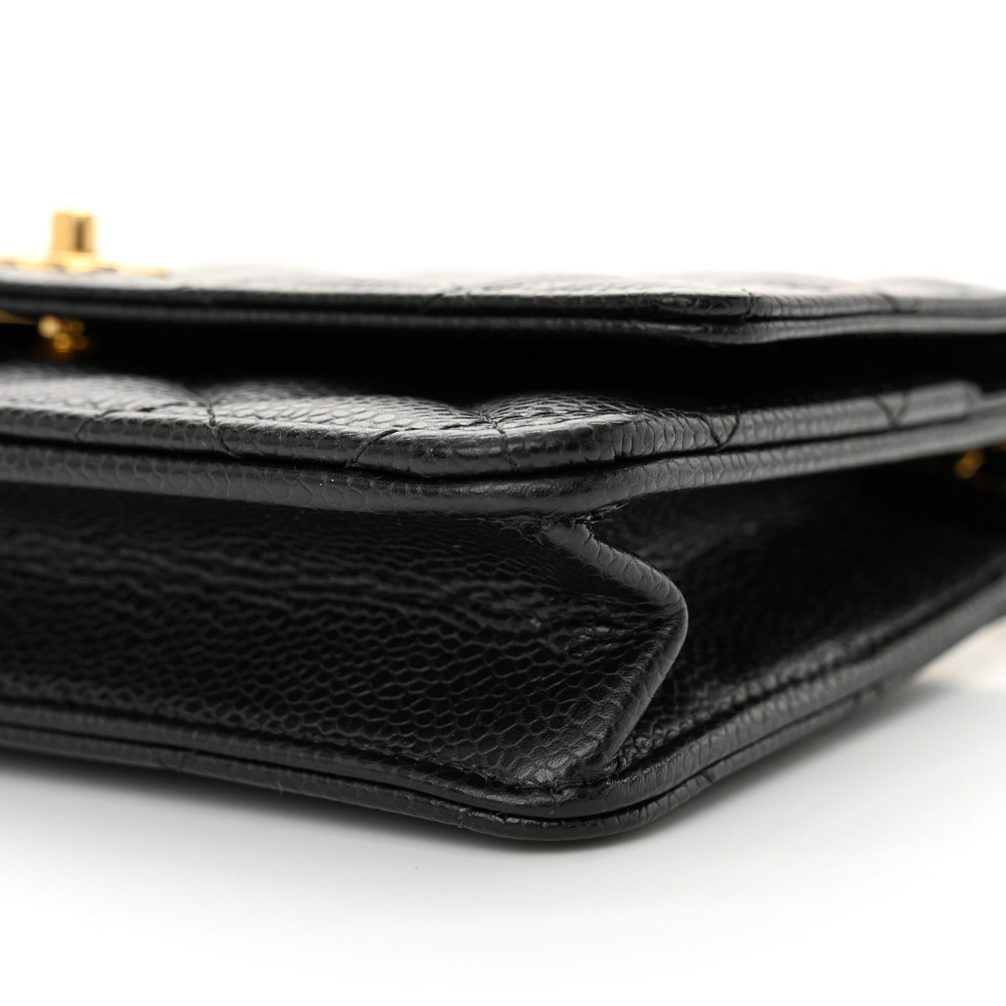 Caviar Quilted CC Turnlock Wallet On Chain WOC Black