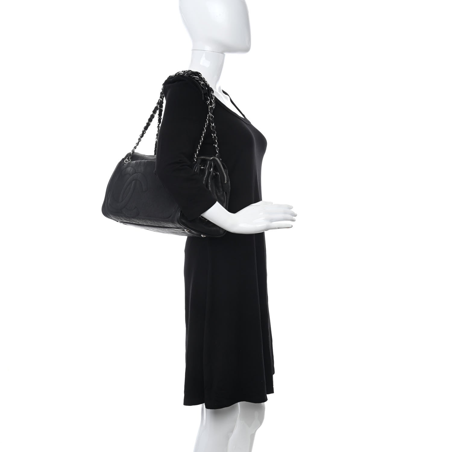 Chanel Caviar Diagonal Ligne Tote Black 2 of 13