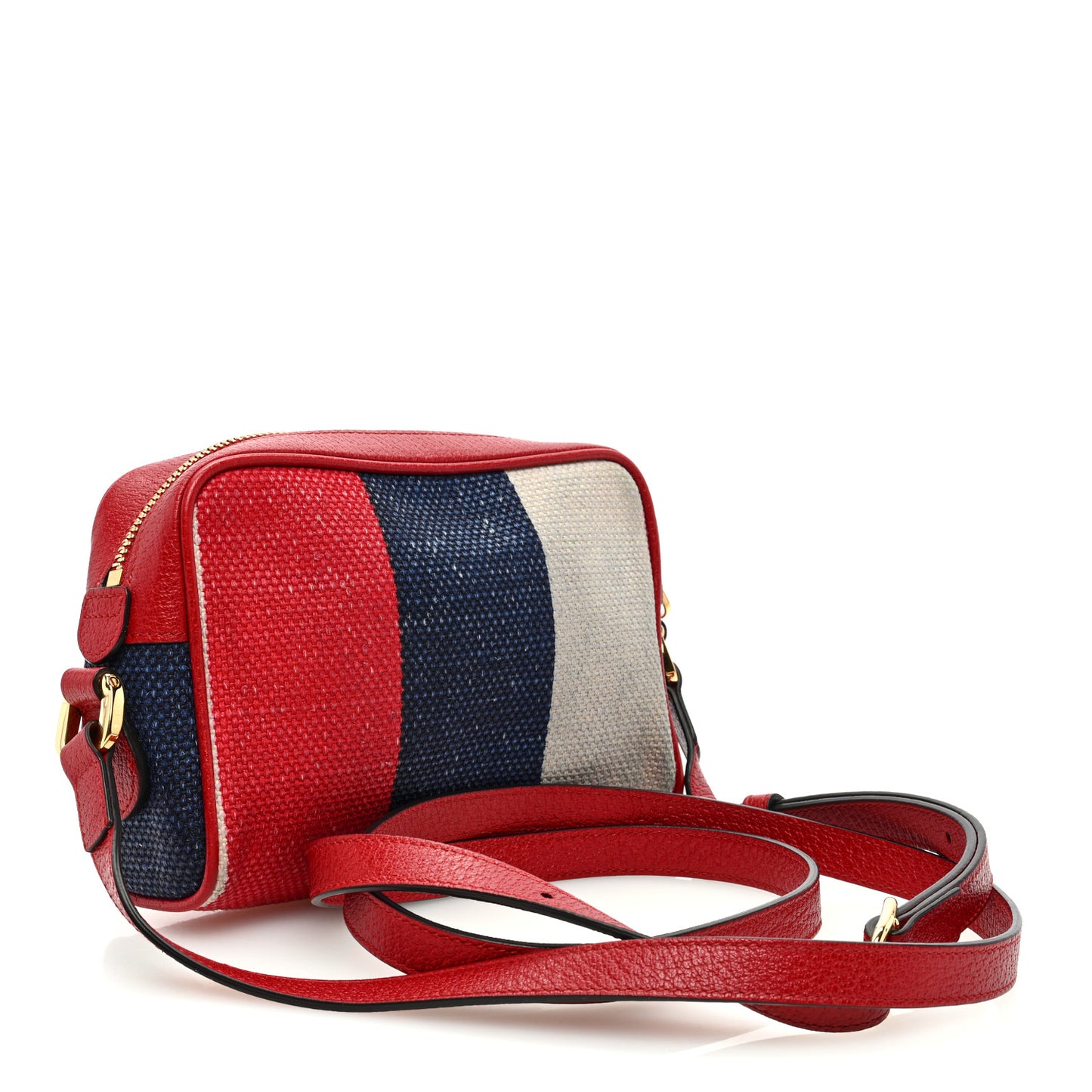 Canvas Sylvie Stripe Mini Ophidia Camera Bag Mystic White Hibiscus Red Maritime
