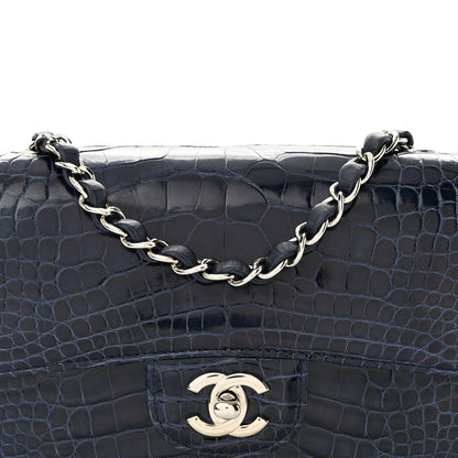 Chanel Shiny Alligator Mini Rectangular Flap Blue 8 of 10