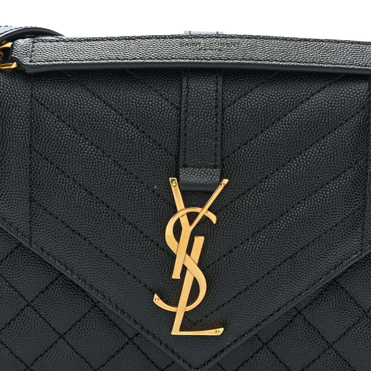 Grain De Poudre Textured Mixed Matelasse Triquilt Medium Monogram Satchel Black