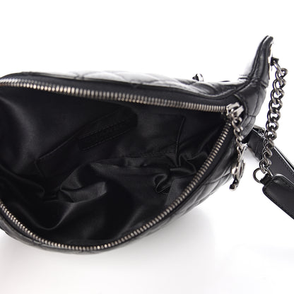 Chanel Lambskin Quilted Banane Waist Bag Fanny Pack Black 4 of 10