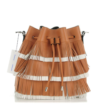 Proenza Schouler Calfskin Medium Fringe Bucket Bag Dune White 1 of 9