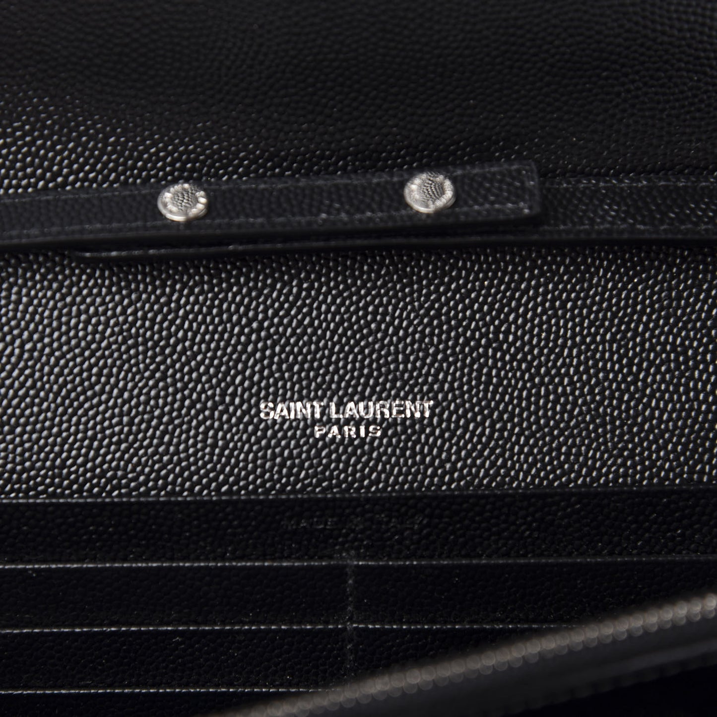 Grain De Poudre Matelasse Chevron Monogram Chain Wallet Black