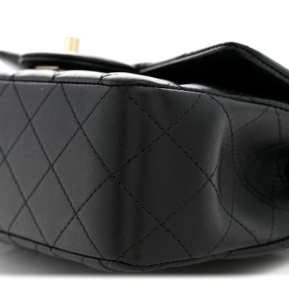 Chanel Lambskin Quilted Mini Top Handle Rectangular Flap Black 10 of 10