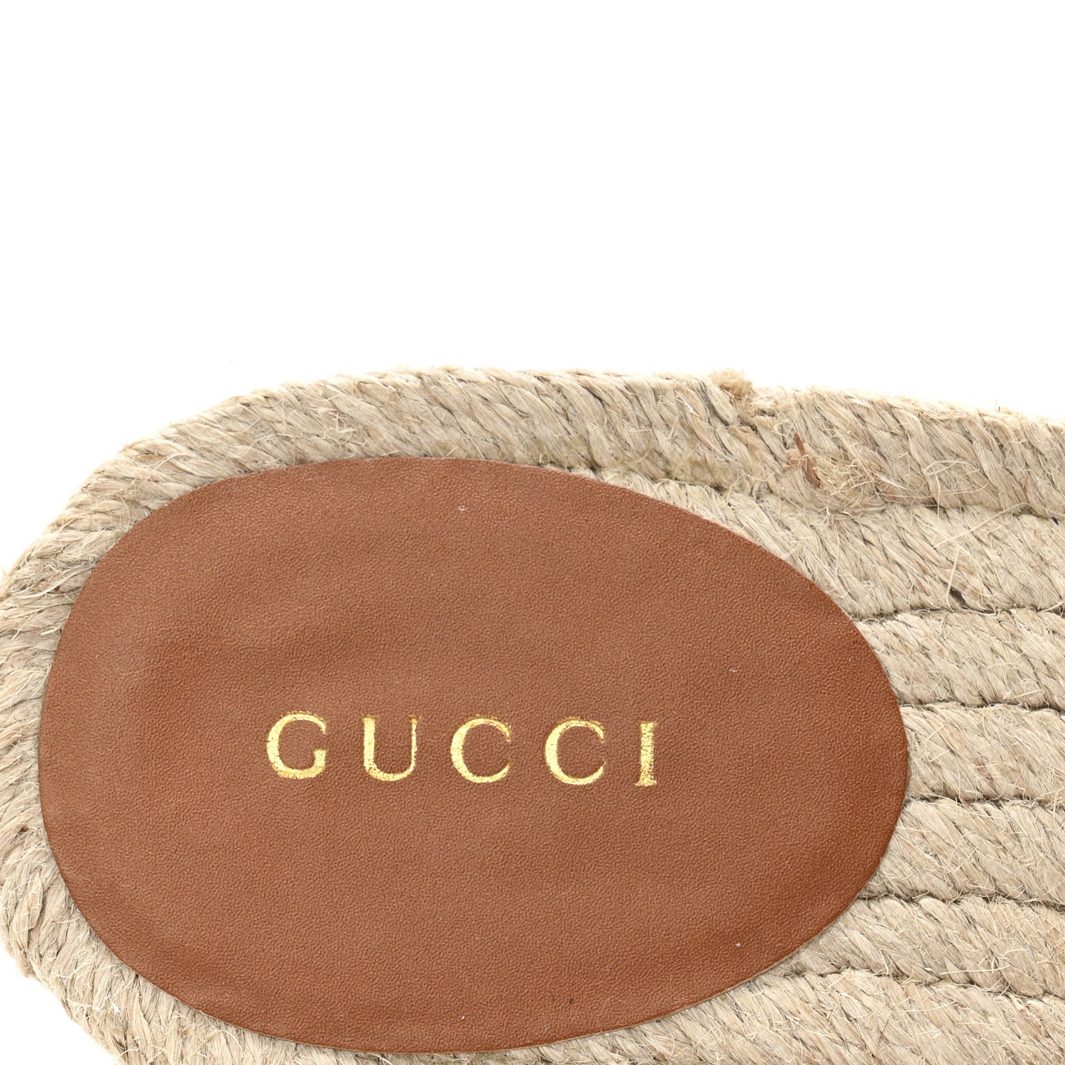 Gucci Raffia Interlocking G Flat Slide Espadrille Sandals 40  Natural Harness Brown 8 of 11