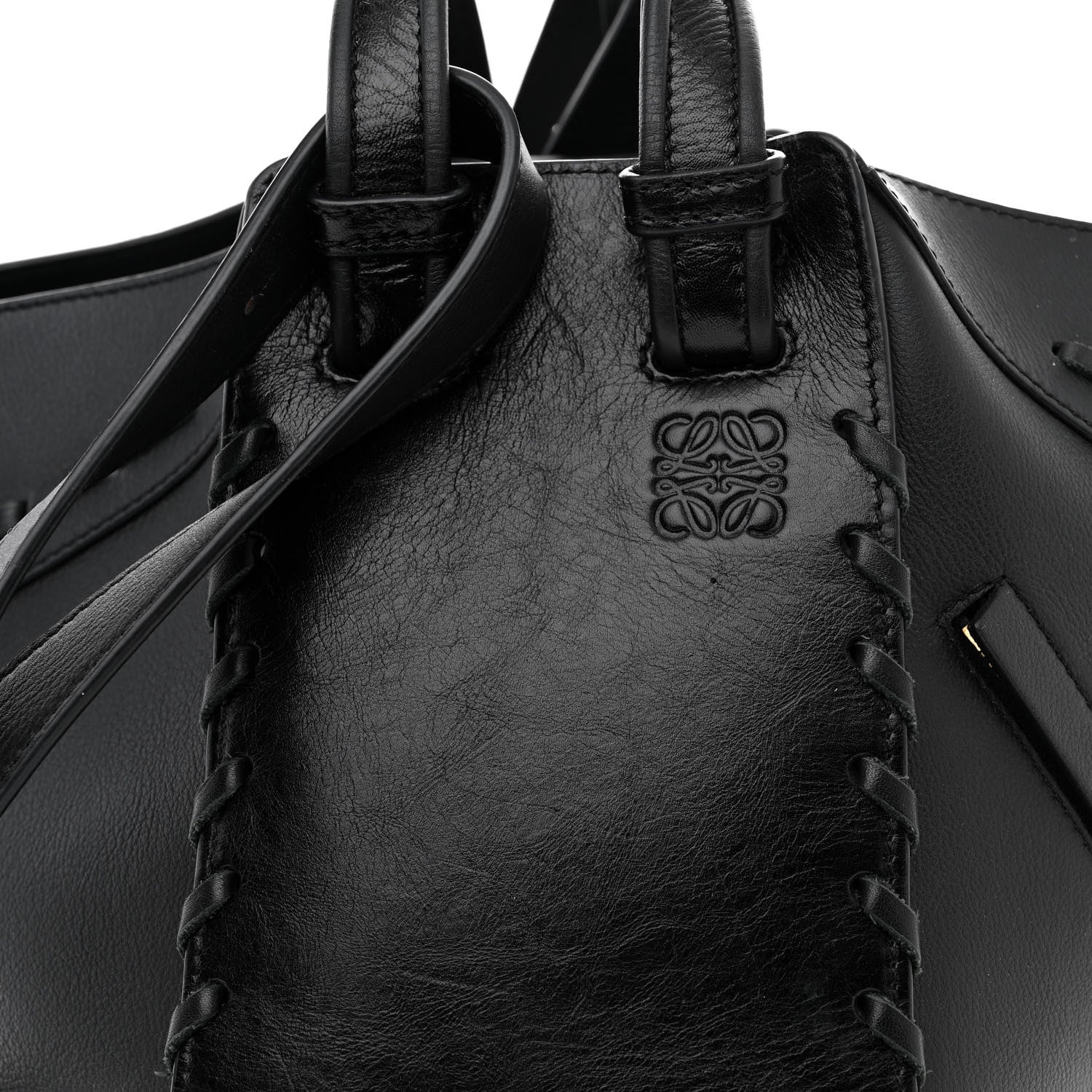 Loewe Calfskin Small Whipstitch Hammock Shoulder Bag Black 8 of 11