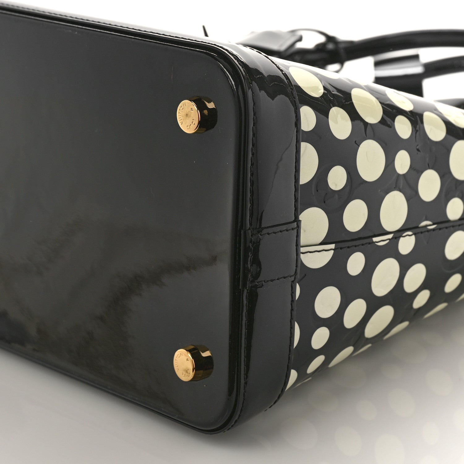 Louis Vuitton Vernis Kusama Infinity Dots Lockit MM Black 8 of 9
