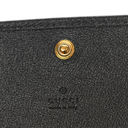 Gucci Wonka Grain Calfskin Diana Card Case Wallet Black 6 of 9