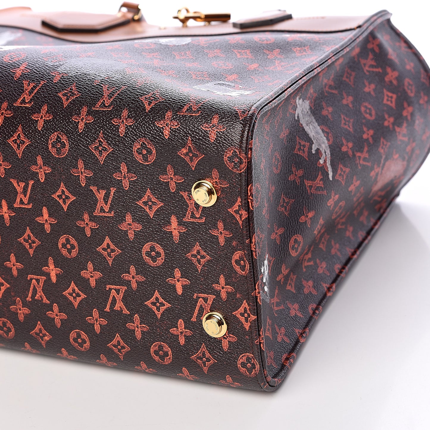 Calfskin Catogram City Steamer Cabas XXL Orange Marron
