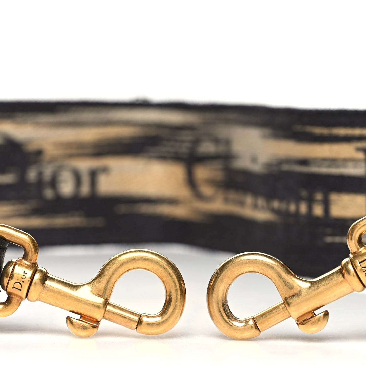 Canvas Mizza Embroidered Leopard Shoulder Strap Beige Black