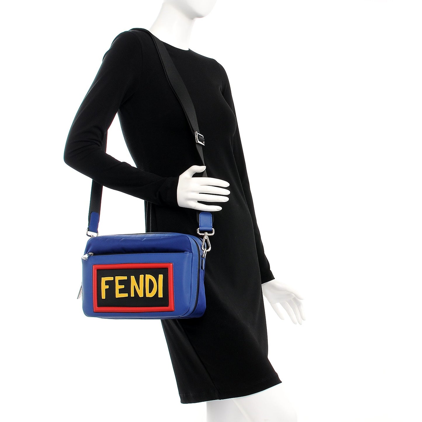 Nylon Vitello Century Vocabulary Camera Bag Blue Cobalto Blue Neon Sunflower