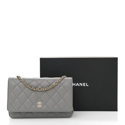 Chanel Caviar Quilted Wallet On Chain WOC Grey 12 of 12