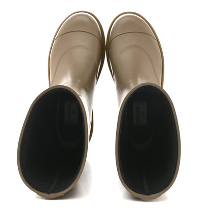 Chanel Caoutchouk CC High Boots 38 Dark Beige 2 of 9