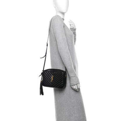 Saint Laurent Calfskin Matelasse Monogram Lou Camera Bag Black 2 of 10