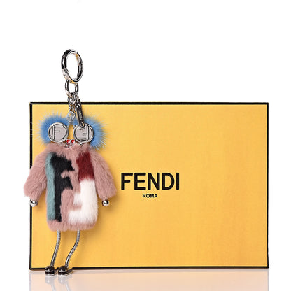 Fendi Rabbit Mink Fox Fur F is Fendi Teen Witch Bag Charm Pink Multicolor 4 of 4