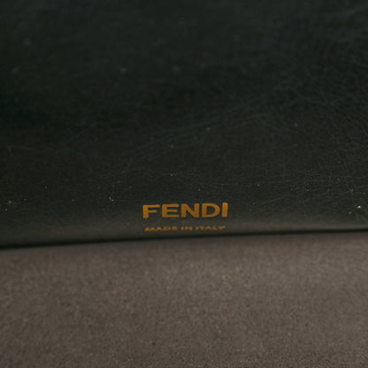Fendi Agnello Old Shine Vitello Go Rain Large Flip Tote Black Marrone 6 of 9