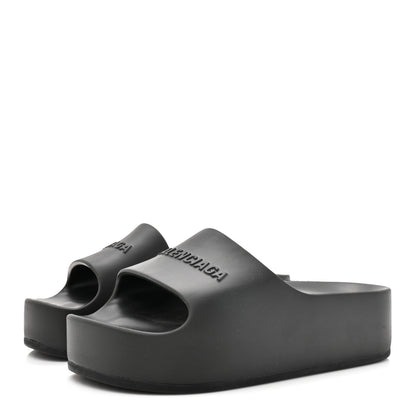 Balenciaga Rubber Chunky Platform Slide Sandals 35 Black 4 of 8