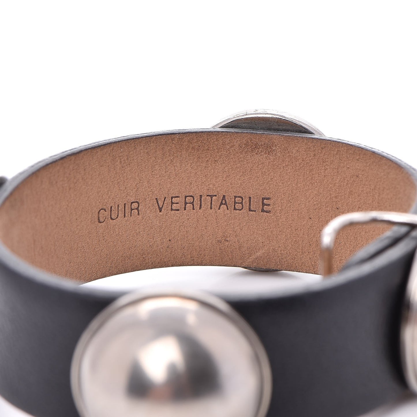 Calfskin CC Buckle Bracelet S Black