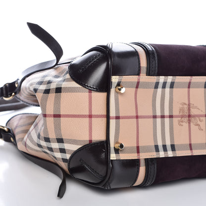Burberry Suede Haymarket Check Colorblock Small Canterbury Tote Plum 9 of 12