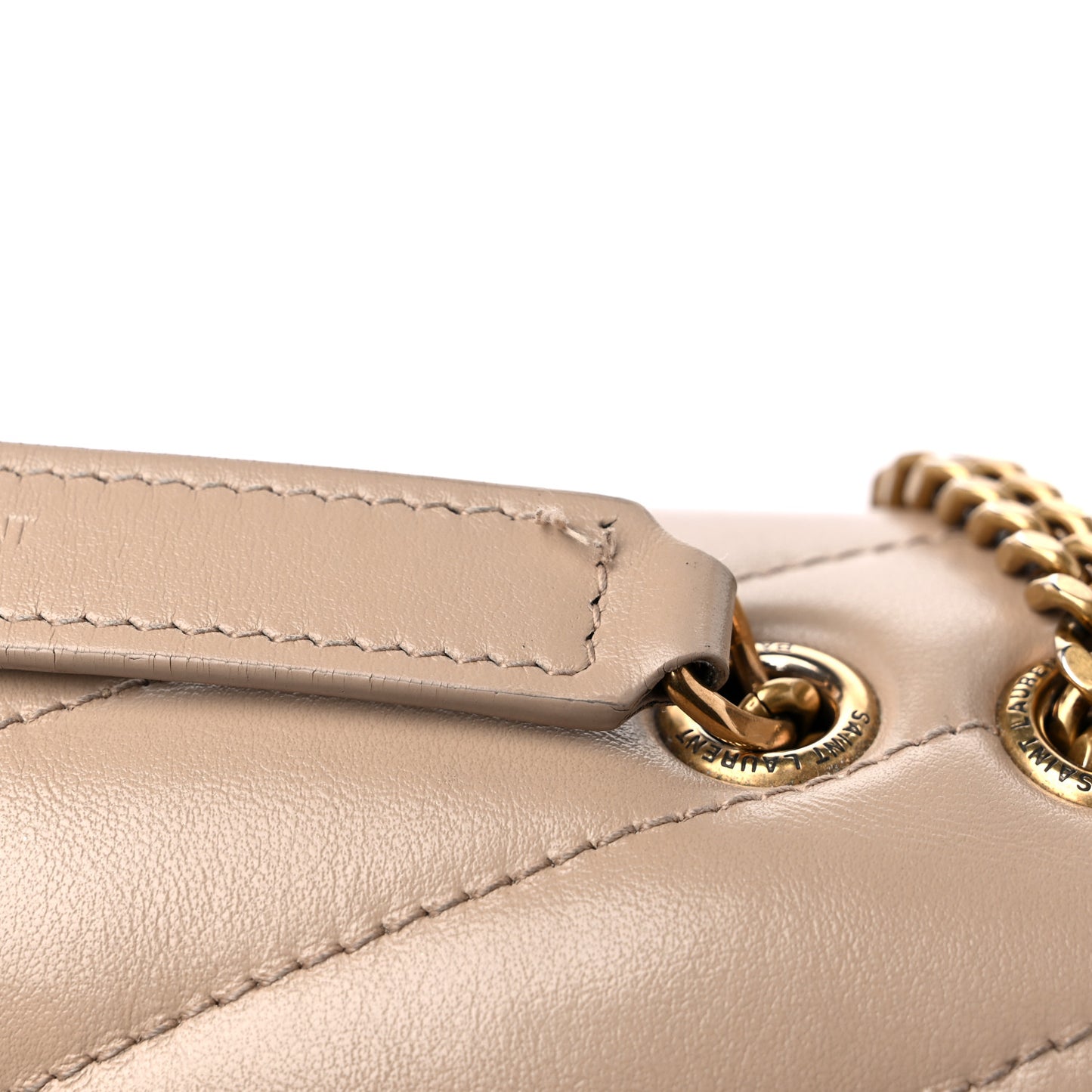 Calfskin Y Quilted Monogram Small Loulou Chain Satchel Dark Beige