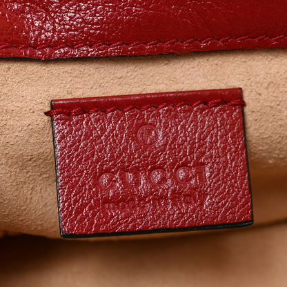 Gucci Vintage Effect Calfskin Matelasse Diagonal Super Mini Torchon GG Marmont Shoulder Bag Black Romantic Cherry 6 of 10