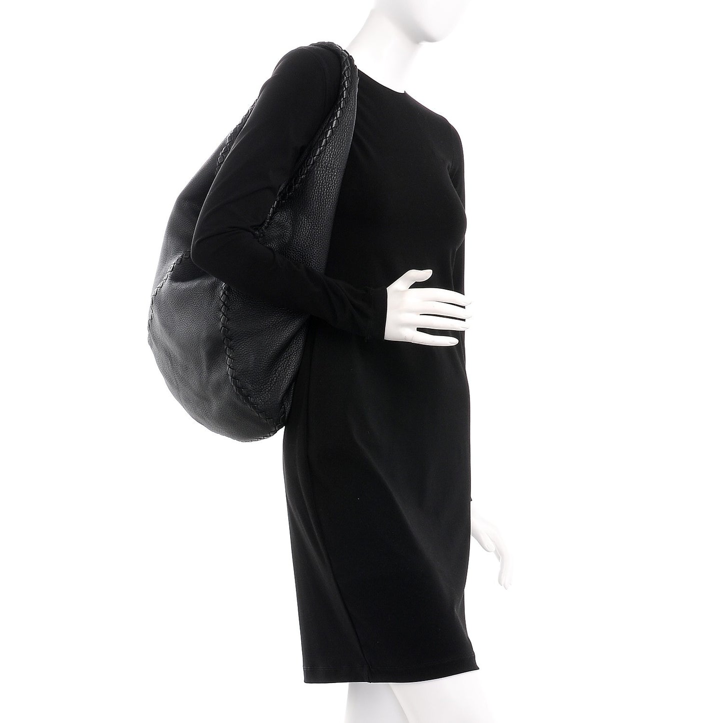 Cervo Deerskin Large Hobo Nero Black