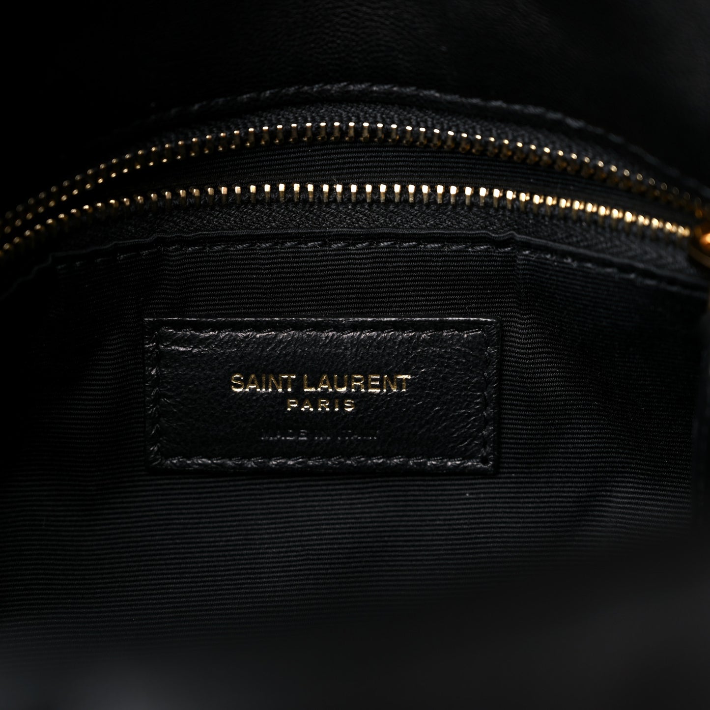 Lambskin Quilted Small Loulou Puffer Monogram Chain Satchel Black