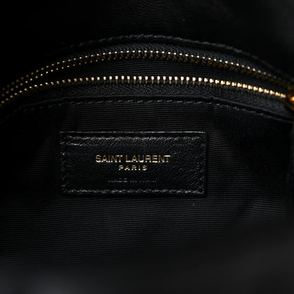 Saint Laurent Lambskin Quilted Small Loulou Puffer Monogram Chain Satchel Black 7 of 10