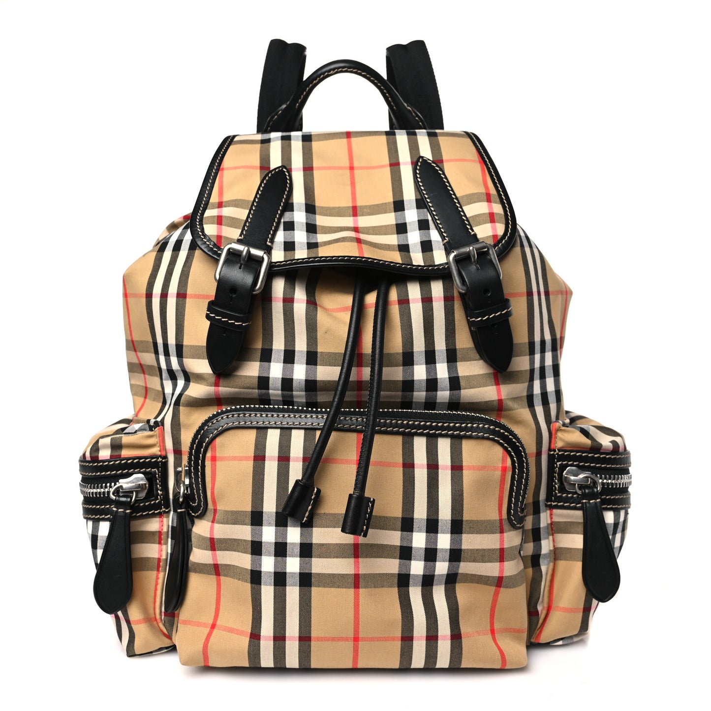 Nylon Vintage Check Medium Rucksack Backpack Antique Yellow