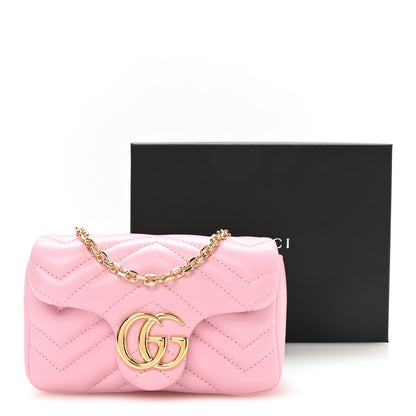 Gucci Lambskin Matelasse Mini GG Marmont Shoulder Bag Light Pink 11 of 11