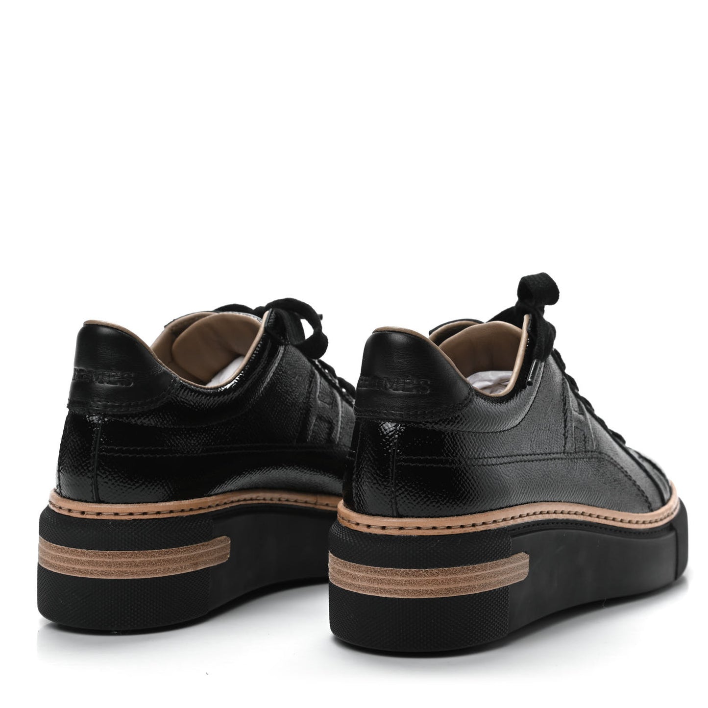 Patent Epsom Womens Polo Sneakers 37 Black