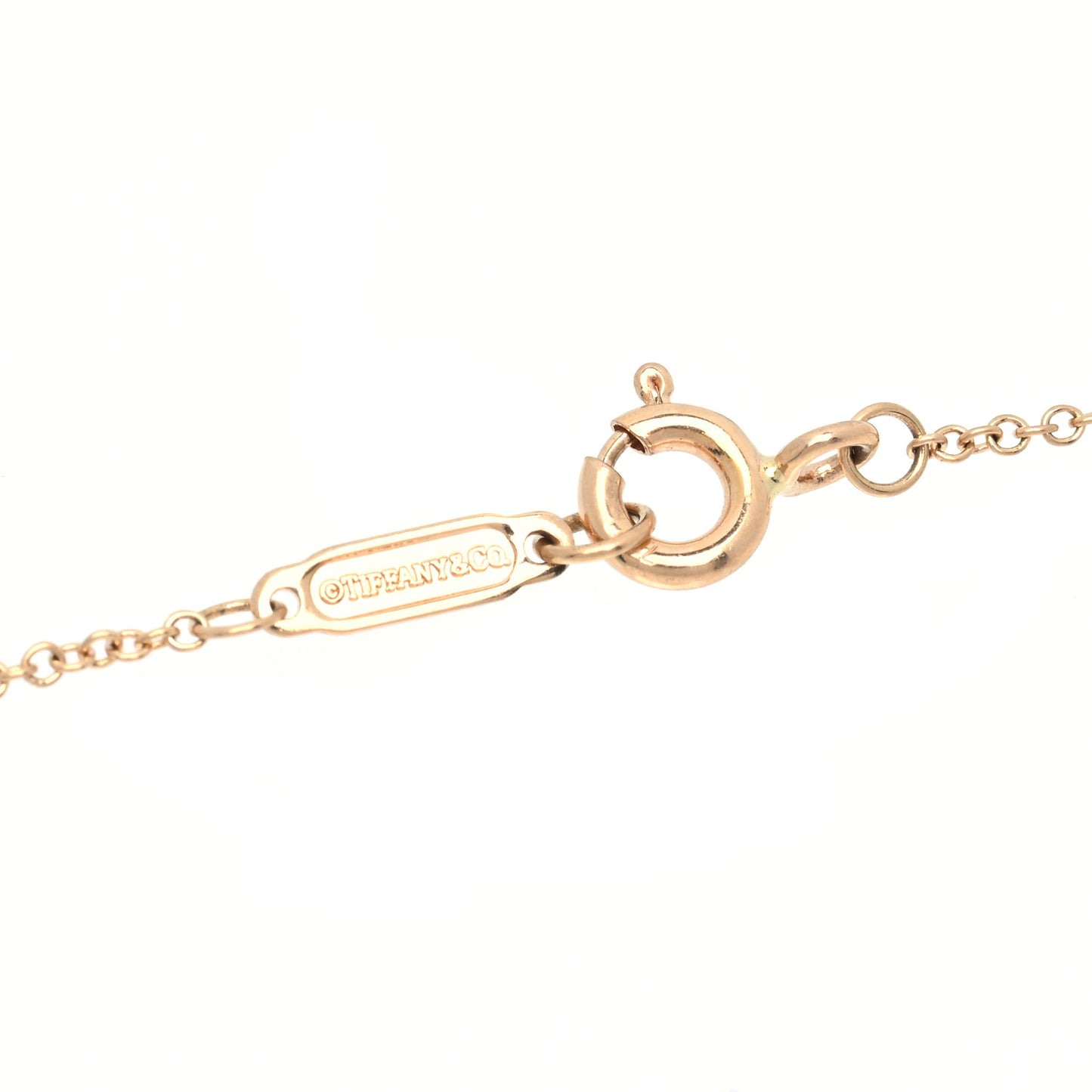 18K Rose Gold Diamond Moon Tag Charm Pendant Necklace