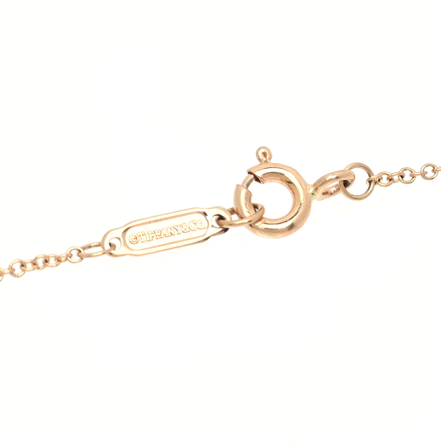 Tiffany 18K Rose Gold Diamond Moon Tag Charm Pendant Necklace 6 of 7
