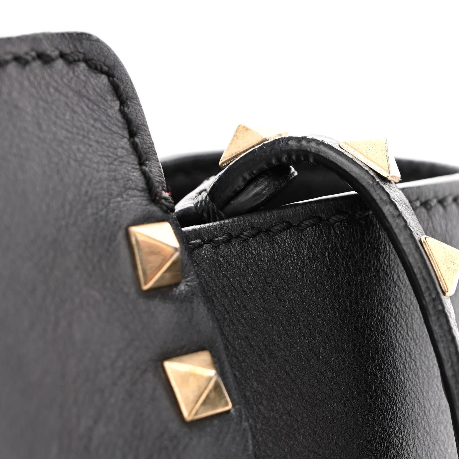Valentino Garavani Calfskin Small Rockstud All Over Double Handle Tote Black 14 of 14